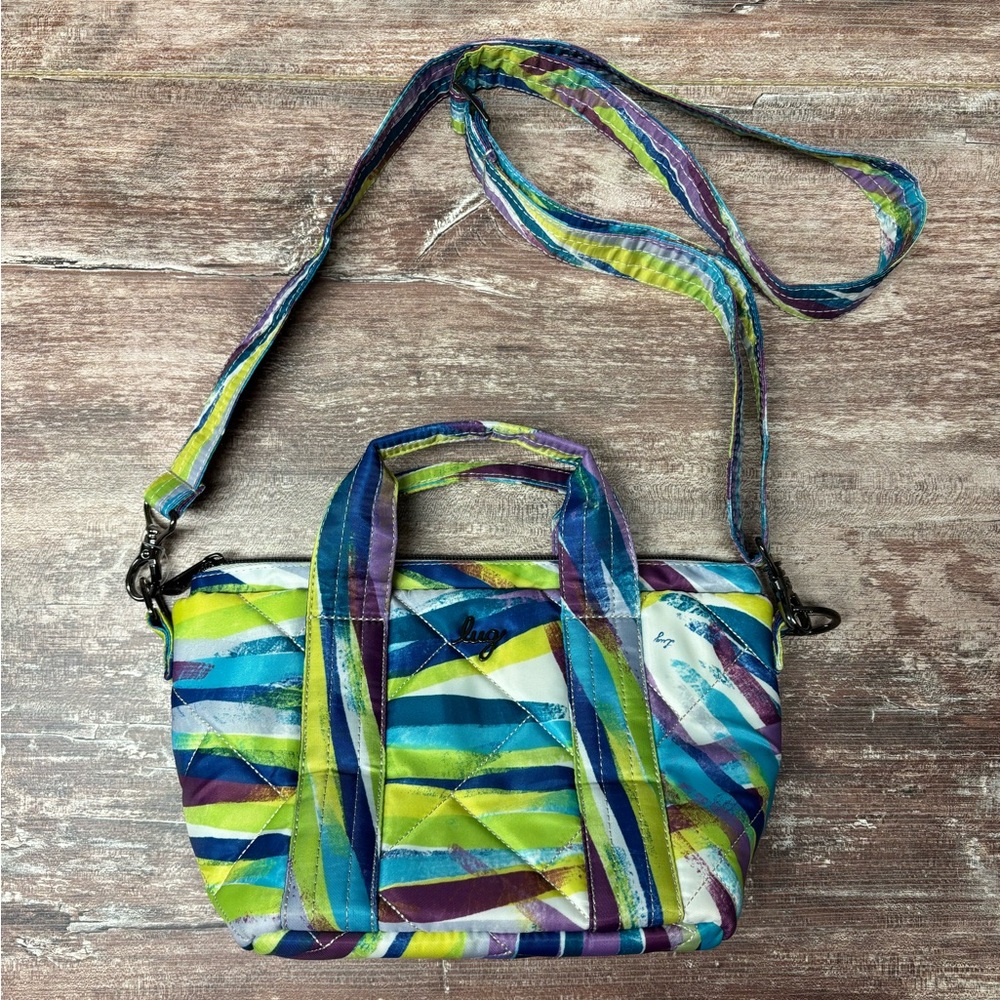 Lug | VGUC Dory Mini Crossbody Bag Brushstrokes Multi Quilted Multi-Pocket - Picture 2 of 12